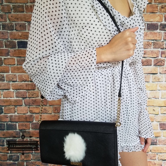 🔽 Kate spade Cali hop to it rabbit clutch black - Picture 2 of 4